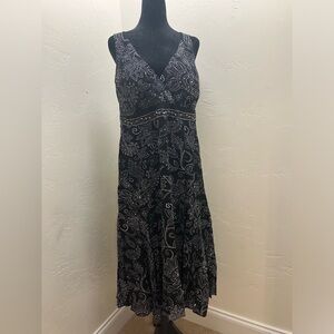 Black flower maxi dress